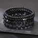Hot Selling Bracelet Jewelry Black Gallstone Volcanic Stone Wood Beads Multi Layer Men's Bracelet Combination Set Elastic Bracelet_ipsvogv.com