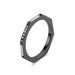 Ins titanium steel diamond white shell tail ring ring octagonal small cut simple design style commuter wear hand jewelry_ipsvogv.com