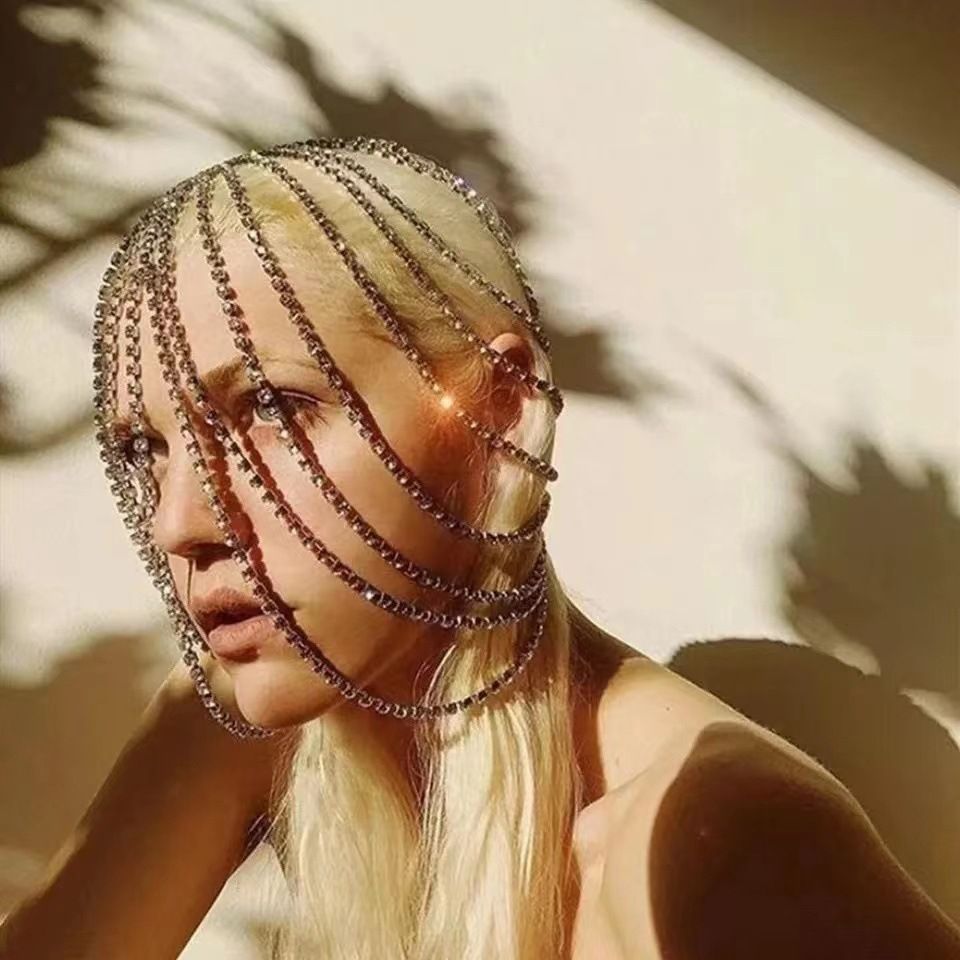 Luxury Rhinestone Tassel Headdress Super Sparkling Crystal Multi layered Hat Hair Accessories Prom Party Bridal Jewelry_ipsvogv.com