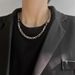 Stacked With Double-layer Titanium Steel Necklace, Men's Street Hip-hop Hipster Sweater Chain, Neutral Texture And Cold Style Necklace Decoration_ipsvogv.com