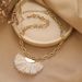 Bohemian Style Fan-shaped Pendant With White Short Tassel Necklace, Ethnic Trend, Street Style, Straight_ipsvogv.com