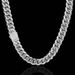 Men's Jewelry Zircon Spring Buckle Titanium Steel Necklace Jewelry Stainless Steel Cuban Chain Men's Hip Hop Necklace_ipsvogv.com