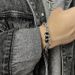 Dark Punk Hip-Hop Style Obsidian Wrapped Cross Men's Bracelet Personality Trendy Brand Sense Star Couple Jewelry_ipsvogv.com