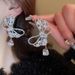 hollow Bow, Zircon Water Droplet Necklace, Earring Set, Korean Fashion, Light Luxury, Bride, High-end Feeling, !_ipsvogv.com
