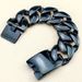 Black 32mm Man's Heavy Weight Bling Massive 316L Stainless Steel Bracelet_ipsvogv.com