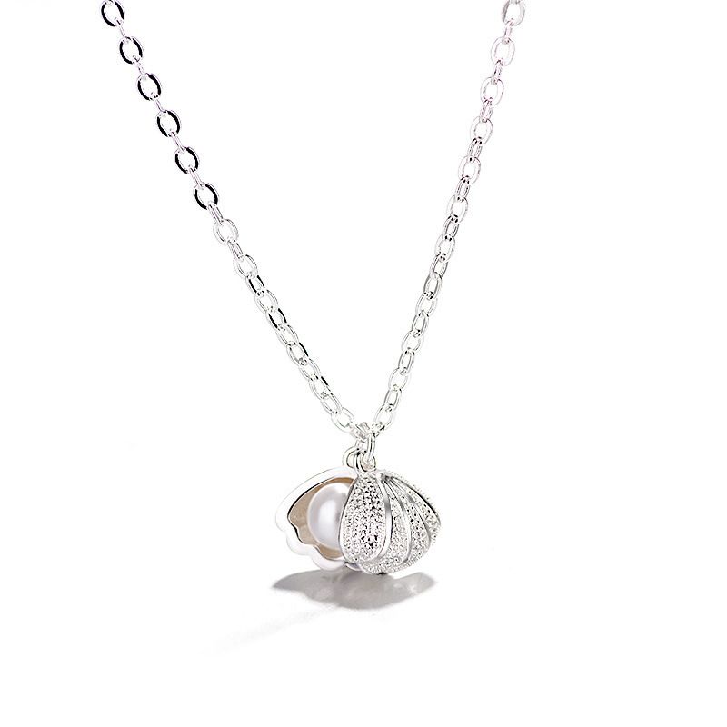 Sweet Pearl Shell Necklace Fan Shaped Pendant With Collar Chain That Can Open Personalized, Simple, And Versatile_ipsvogv.com