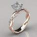 Fashion Rose Gold Inlaid Princess Diamond Ladies Copper Ring Jewelry_ipsvogv.com