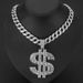 Unisex Popular Hip Hop Jewelry HIPHOP Dollar Pendant Necklace Hip Hop Men's Necklace Pendant_ipsvogv.com