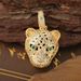 Yao Qua Xiag Jewelry Copper Plated Real Gold Aimal Leopard Head Persoalized Tredy Hip Hop Pedat Necklace For_ipsvogv.com