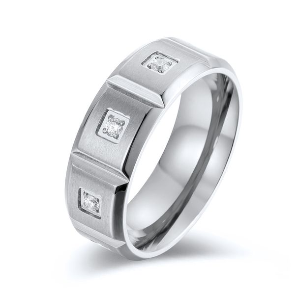 8mm titanium steel diamond matte brushed ring style unisex ring_ipsvogv.com