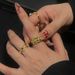 vintage Zircon High-end Aged Sparkling Middle Diamond Open With Niche Design, Light Luxury French Ring Design,_ipsvogv.com