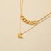 Instagram Minimalist Titanium Steel Genuine Gold Double-layer Necklace, Fashionable Niche Butterfly Color Retention_ipsvogv.com