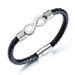 DUTRIEUX European and American Men's Fashionable Simple Unlimited Leather Black/silver Bracelet High-end Leather Bracelet_ipsvogv.com