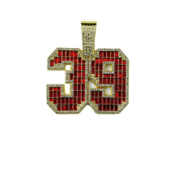 Hot Selling New Product: Digital Square Sugar Glass Red Diamond 39 Alloy Pendant, Hip Hop Cuban Chain Necklace,_ipsvogv.com