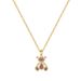 Steel 【 Titanium 】 Pink Teddy Bear Light Luxury Temperament Gorgeous Full Diamond Necklace Women's Versatile Collarbone 【 】_ipsvogv.com