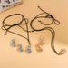 Exaggerated Geometric Teardrop Shaped Choker Versatile Long Black Rope Strap Pendant Necklace_ipsvogv.com
