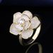 Personality Pearl Copper Plated Gold Fashionable And Elegant Flower Ring Jewelry Female_ipsvogv.com