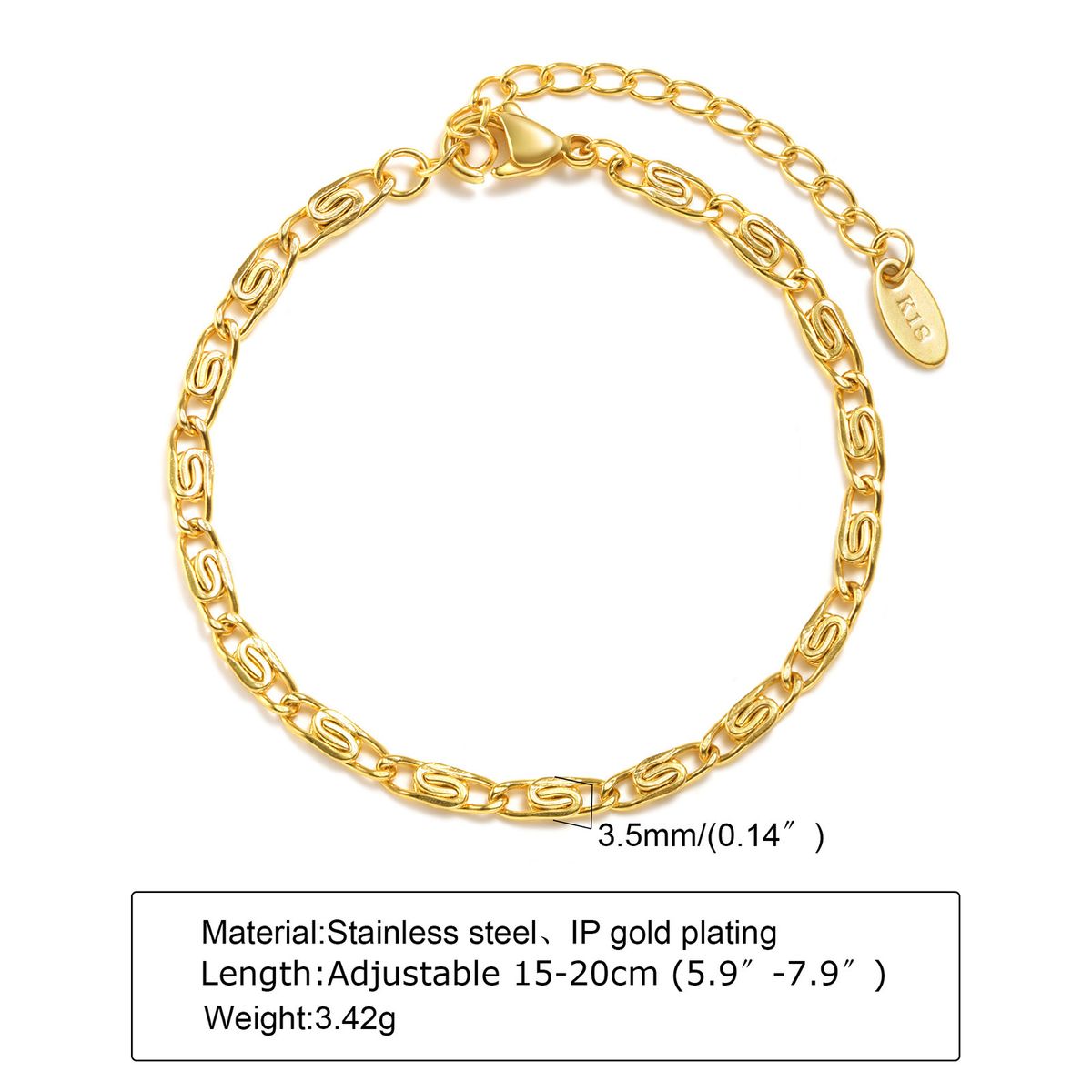 Women's Jewelry Simple Stainless Steel K Gold Five Pointed Star Bracelet Jewelry_ipsvogv.com