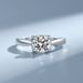 Pure Silver Mosang Diamond Finger Women's Classic Bull Head Light Luxury 1 Carat Simulated Wedding Ring, Internet_ipsvogv.com
