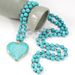 Cross Heart Shaped Five Pointed Star 8mm White Turquoise Turquoise Natural Semi Precious Stone Sweater Chain Necklace Female_ipsvogv.com