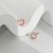 Korean version of peach heart full diamond micro inlaid earrings S925 love eight hearts eight arrows fresh and simple INS heart shaped earrings_ipsvogv.com