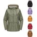 Women's Clothing new hooded solid color windbreaker women's long sleeve spring and autumn thin jacket casual women's clothing_ipsvogv.com