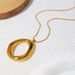 Fashion Niche Temperament Geometric Pendant Stainless Steel Plated K Gold Simple Glossy O Shaped Ring Pendant Necklace_ipsvogv.com