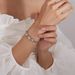 Women's Jewelry Fashion Niche Design Simple Stainless Steel Beaded Zircon Three Dimensional Frosted Love Bracelet_ipsvogv.com