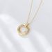 Women's Jewelry S925 Sterling Silver Diamond Necklace Retro Luxury High End Simple Style Design Double Ring Circle Clavicle Necklace_ipsvogv.com