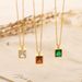 Women's Jewelry Luxury Small Square Colored Zirconium Necklace Rock Sugar Square Brick Fine Titanium Steel Plated K Real Gold Necklace Clavicle Chain_ipsvogv.com