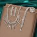Women’s Jewelry Set Fashion High End Luxury Super Shiny Full Diamond Rhinestone Necklace Earrings Set Bridal Jewelry Four Piece Wedding Accessories_ipsvogv.com