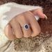 set Shaped Pigeon Egg Royal Full Blue Zircon Ring, Niche High-end Luxury French Temperament Style Ring ,_ipsvogv.com