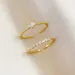 Ready Stock New Gold Color Heart Zircon Rings Set For Women Girls Adjustable Minimalism Twist Ring Fashion Jewelry Wedding Gifts_ipsvogv.com