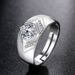 Fashionable Simulation High Carbon Zircon Men's Ring, Atmospheric Business Style Diamond V-shaped Wide Version Ring_ipsvogv.com