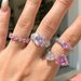 Nordic S Sterling Silver Ring Wedding Banquet, High Grade Love Pink Zircon Design for Women's Accessories_ipsvogv.com