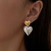 Unisex Fashionable Niche INS Titanium Vintage Large And Small Peach Heart Gold Earrings_ipsvogv.com