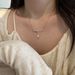 Sterling Silver Inlaid Diamond Ribbon Bow Necklace For Women Simple INS Style Exquisite Sugar Cube Zirconia Clavicle_ipsvogv.com