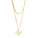 Sterling silver gold plated double-layer letter pendant light luxury all-match clavicle chain female niche design high-grade_ipsvogv.com