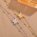 Double Layer Stainless Bracelet, Simple Girls' Frosted Butterfly Necklace, Spherical Titanium Steel Versatile_ipsvogv.com