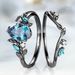 Sanjie Blue Topaz Natural Ring Fashion Inlaid Water Drop Jewelry_ipsvogv.com