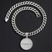 Round Shield KONDEBOY Full Diamond Alloy Pendant Hip Hop Cuban Chain Necklace_ipsvogv.com