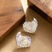 French Fashion, Exquisite Small Fragrance, Irregular Metal Shell, Pearl Earrings, Women's High-end Feeling, Light Luxury_ipsvogv.com