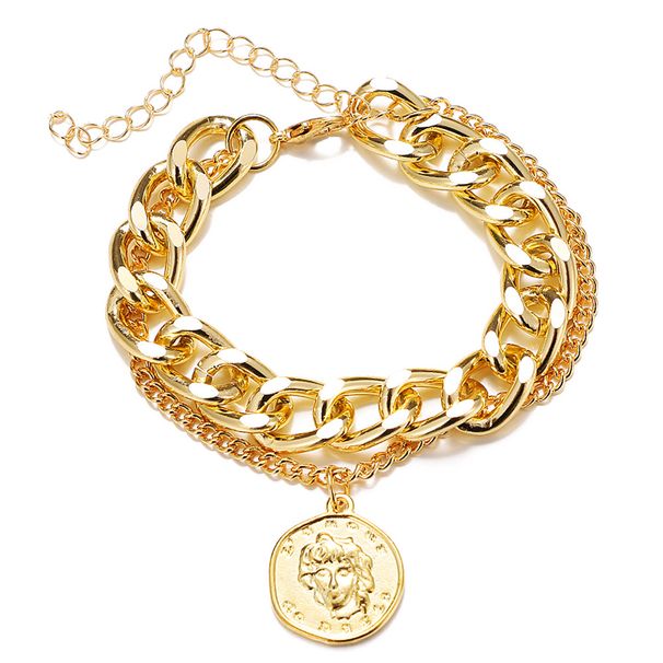 personality retro thick chain anklet set ins cold style retro anklet bracelet set female_ipsvogv.com