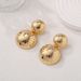 Minimalist Gold Tone Fashion Double Layer For Women Unique Design Sense Temperament Personality Trendy Heart Stud_ipsvogv.com