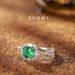 Emerald Zircon Female Niche Design Ring, 2025 New Light Luxury High-end Feeling, Index Finger Opening Ring_ipsvogv.com
