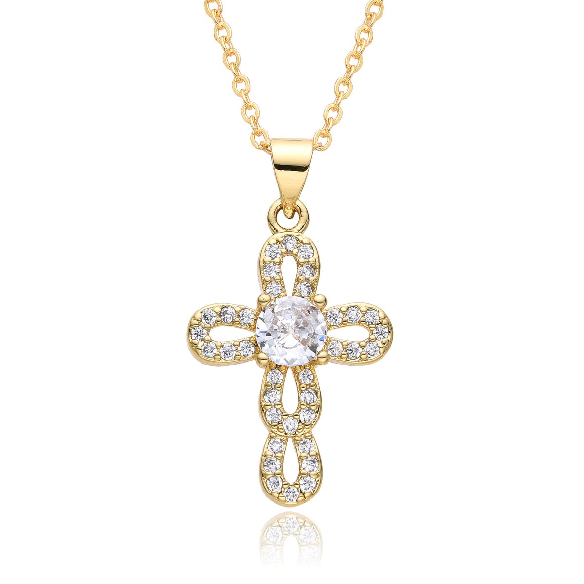 Hot Selling Pearl Zircon Cross Necklace Female Niche Light Luxury Personality Colored Gem Jewelry_ipsvogv.com