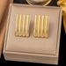 Ins Style Simple Personality High-end Feeling Gold Stainless Steel Striped Earrings Accessories For Women_ipsvogv.com