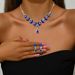 Women’s Jewelry Set Fashion Bridal Jewelry Crystal Purple Rhinestone Necklace Earrings Set Wedding Dress Accessories Christmas Dinner Wear_ipsvogv.com