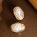 Silver Needle Fashionable Exaggerated Baroque Alien Pearl With A Cold And Cool Style, High End Earrings_ipsvogv.com