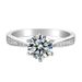 Mosang Stone Diamond Ring, 1 Carat Pure Silver Single Row Wedding Proposal Gift Ring for Girlfriend_ipsvogv.com
